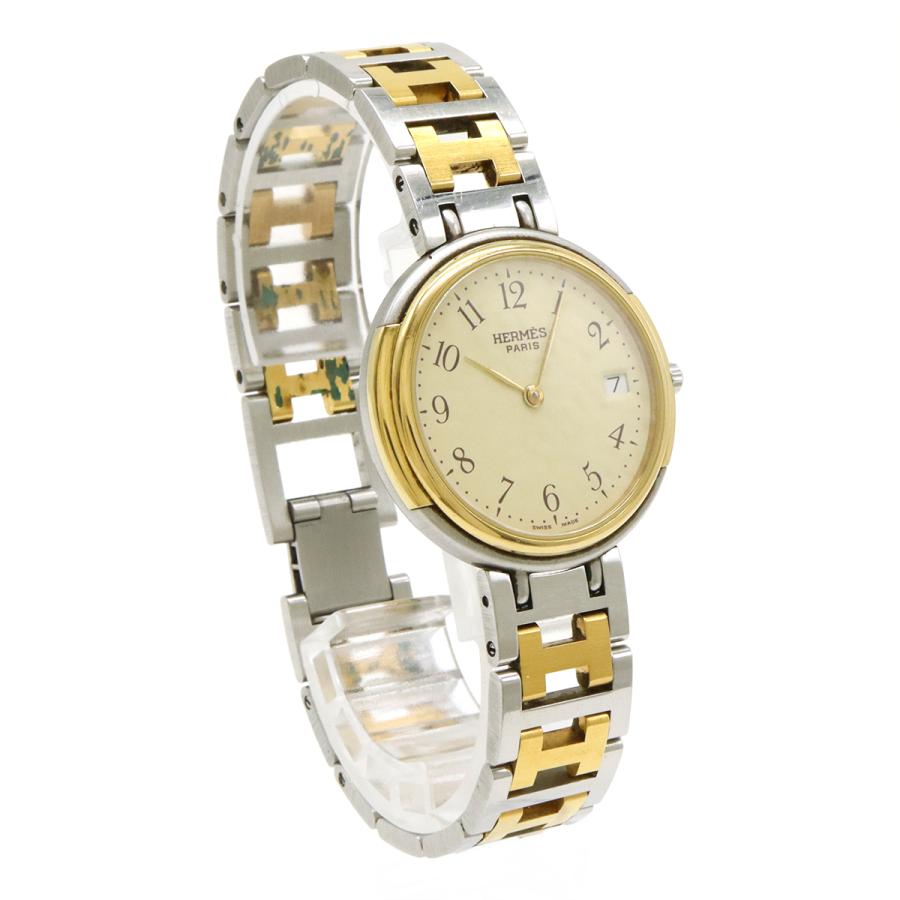 HERMES エルメス ウィンザー デイト アイボリー文字盤 コンビ GP SS メンズ クォーツ 腕時計 | HERMES | 02