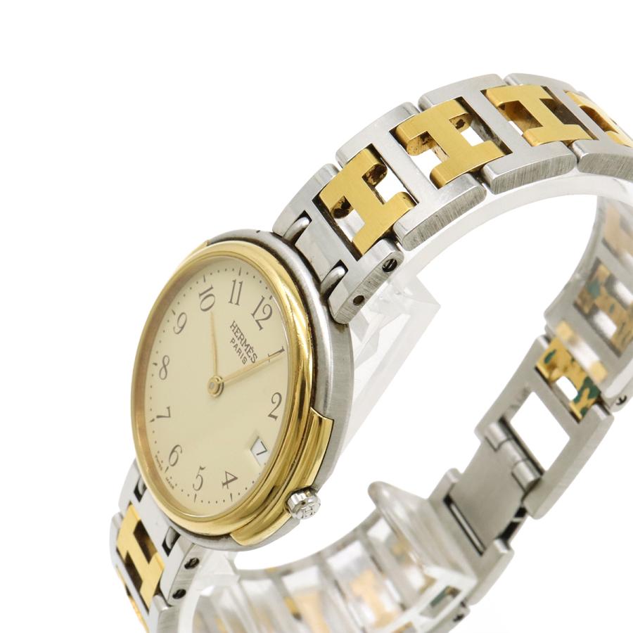 HERMES エルメス ウィンザー デイト アイボリー文字盤 コンビ GP SS メンズ クォーツ 腕時計 | HERMES | 04