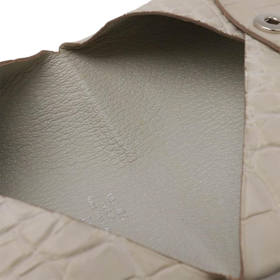 HERMES エルメス カルヴィ カードケース 名刺入れ パスケース アリゲーターマット クロコダイル ベトン シルバー金具 Z刻印 | HERMES | 04