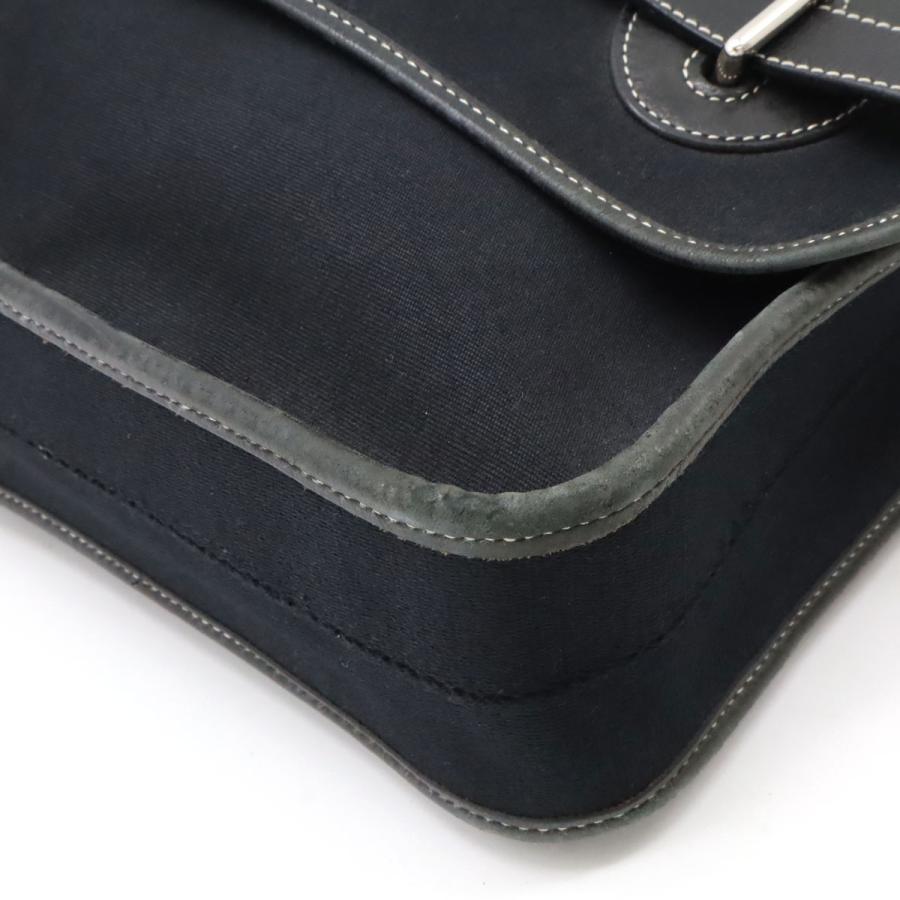 HERMES エルメス ブエナベンチュラPM メッセンジャーバッグ ショルダーバッグ トワルオフィシエ レザー ブラック 黒 シルバー金具 | HERMES | 02