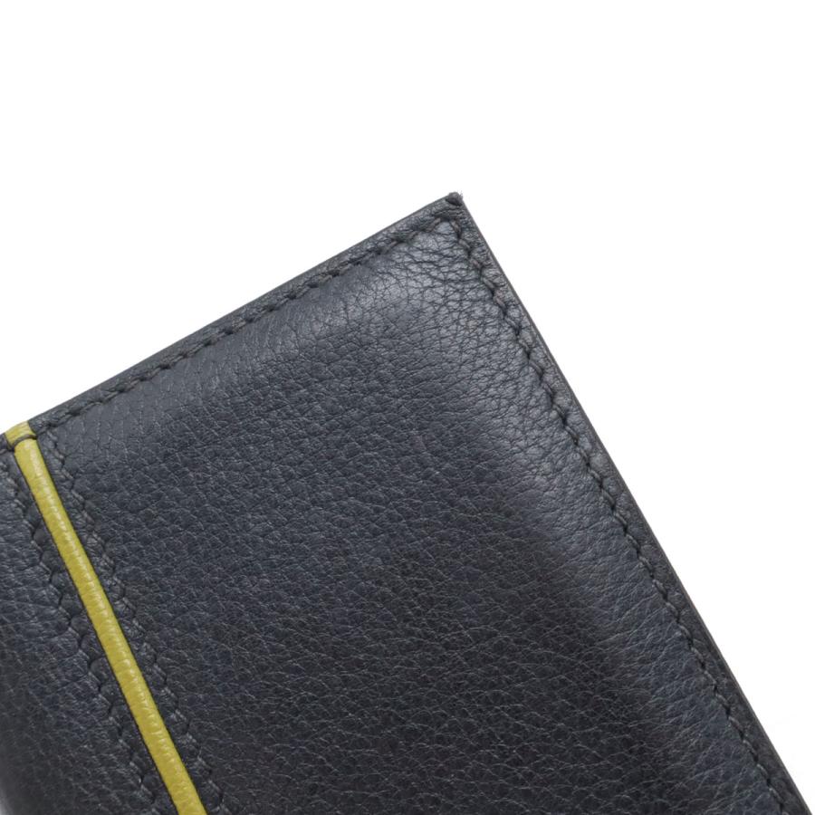 HERMES エルメス MC2 ユークリッド カードケース 名刺入れ パスケース レザー ブルーインディゴ アニスグリーン □M刻印_3