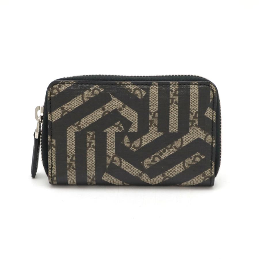 GUCCI グッチ GGカレイド コインケース 小銭入れ コインパース カードケース ラウンドファスナー PVC レザー ベージュ ブラック 黒 411817 | GUCCI