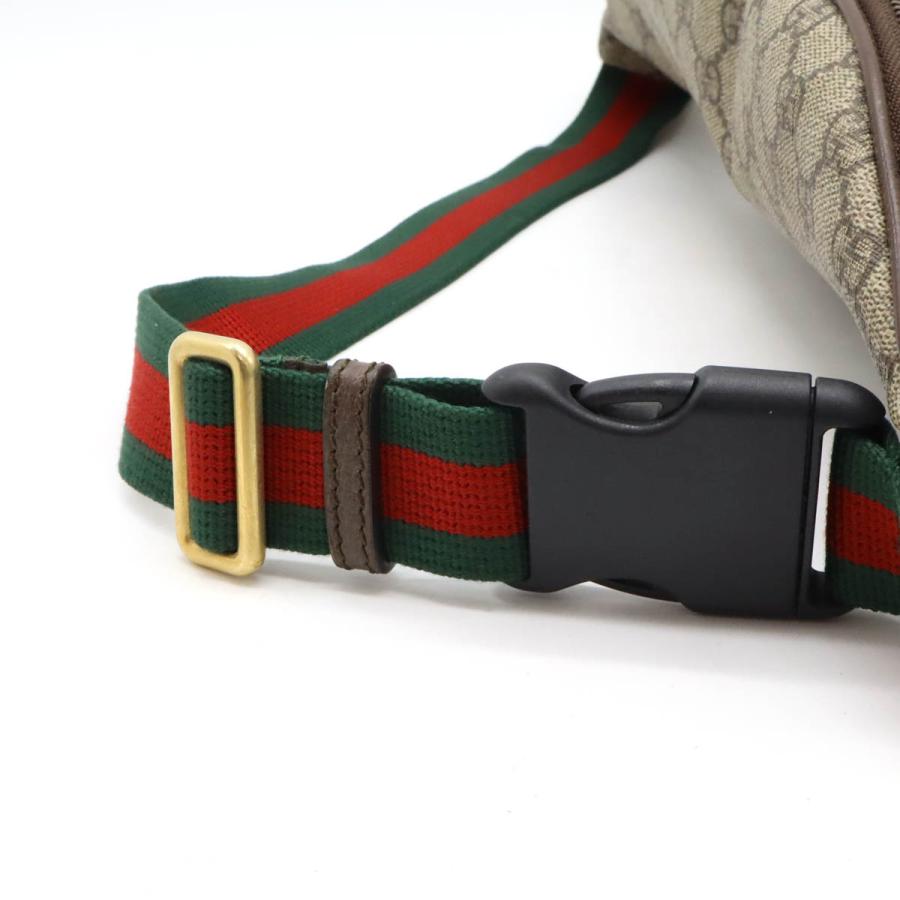 GUCCI グッチ GGスプリーム クーリエ シェリーライン ベルトバッグ ウエストバッグ アップリケ PVC カーキベージュ マルチカラー 529711_4
