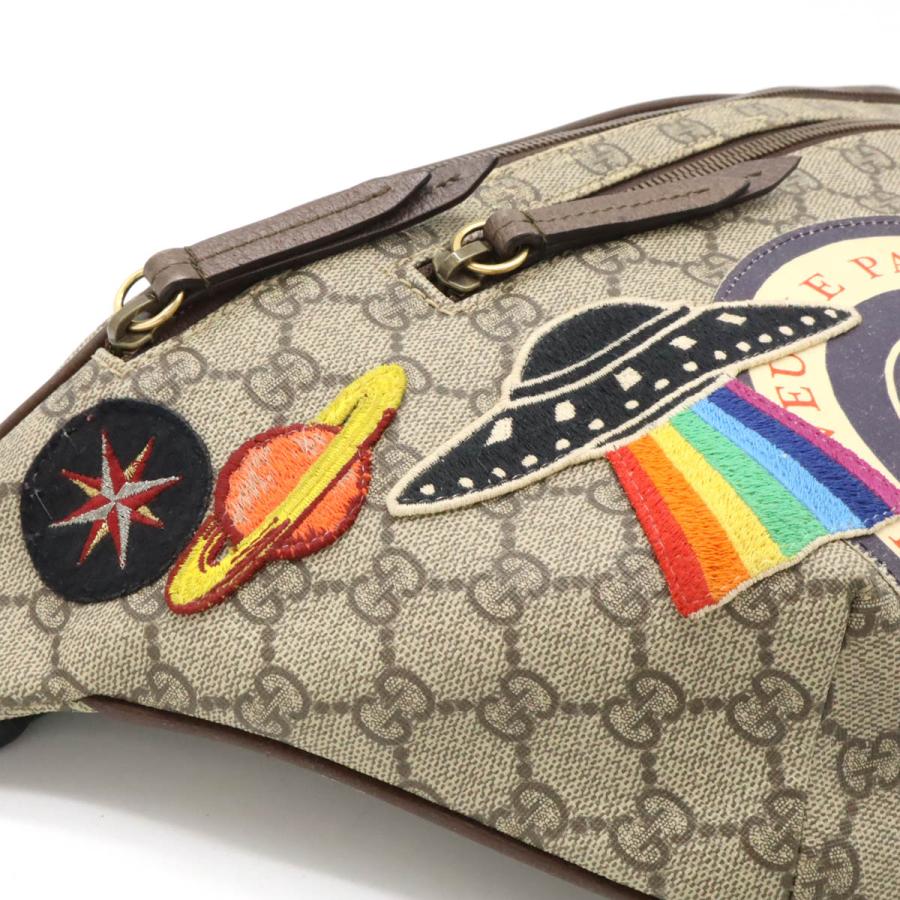 GUCCI グッチ GGスプリーム クーリエ シェリーライン ベルトバッグ ウエストバッグ アップリケ PVC カーキベージュ マルチカラー 529711_7