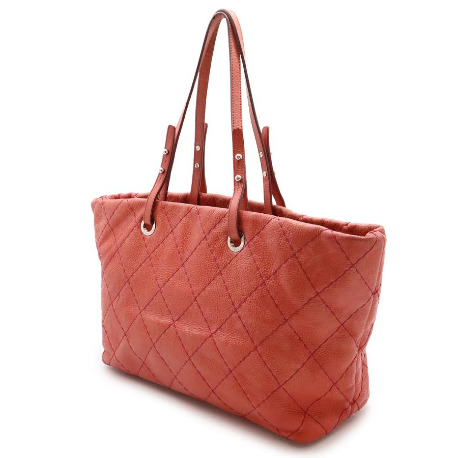 CHANEL シャネル オンザロード ココマーク トートバッグ ショルダーバッグ 肩掛け キルティング レザー ピンクレッド系 シルバー金具 | CHANEL | 01