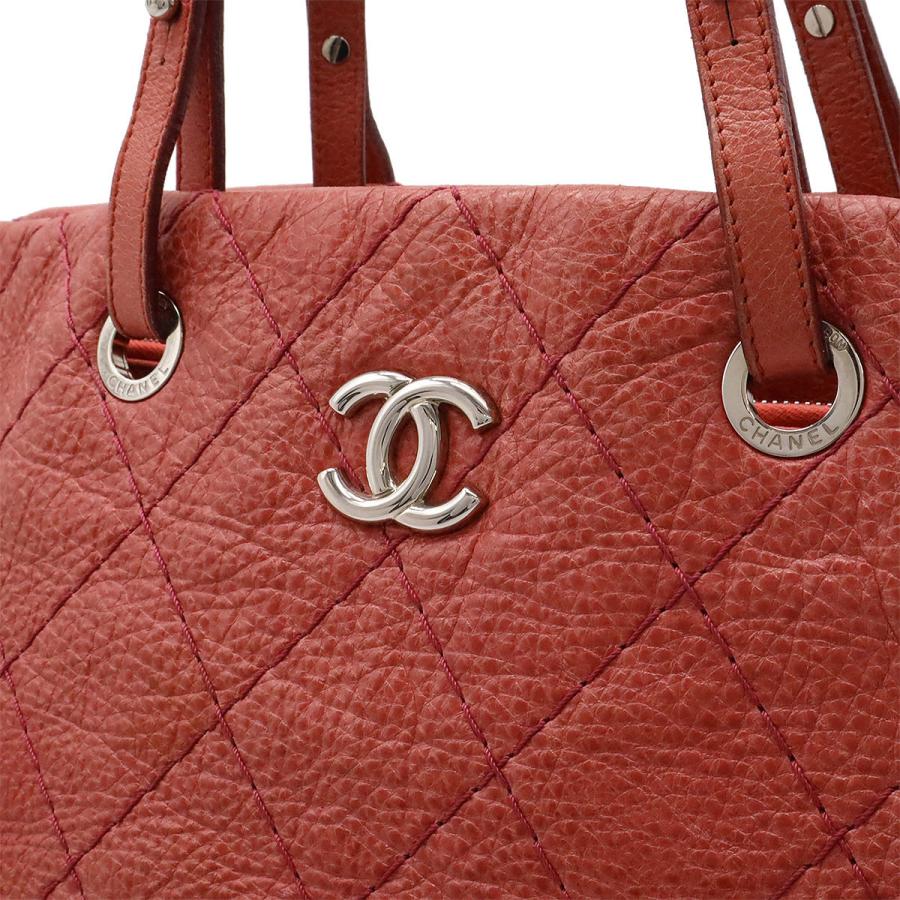CHANEL シャネル オンザロード ココマーク トートバッグ ショルダーバッグ 肩掛け キルティング レザー ピンクレッド系 シルバー金具 | CHANEL | 08