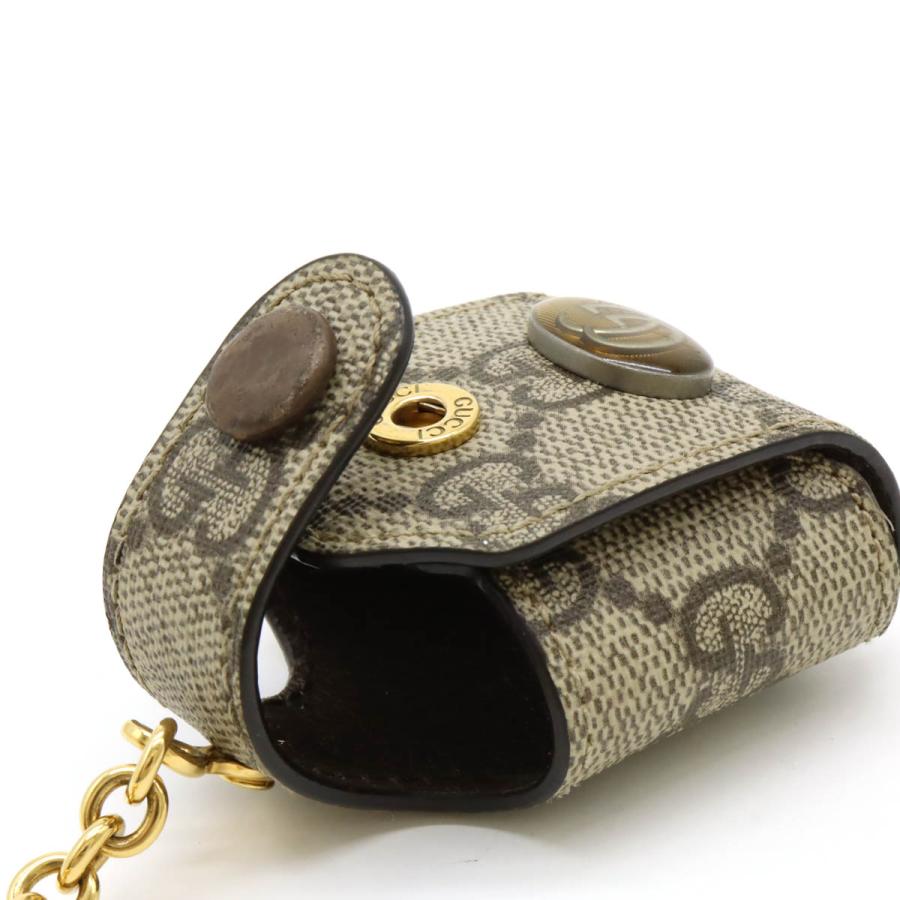 GUCCI グッチ オフィディア GGスプリーム AirPodsケース エアーポッズ イヤホンケース PVC ベージュ キーチェーン付き ゴールド金具 596720 | GUCCI | 04
