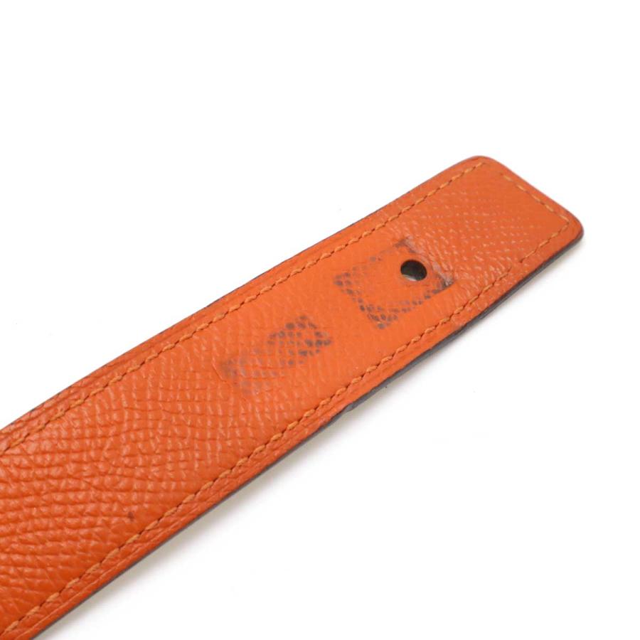 HERMES エルメス アイリーン Hベルト リバーシブル ヴォーエプソン ヴォースイフト レザー オレンジ アイボリー #80 シルバー金具 A刻印 | HERMES | 04