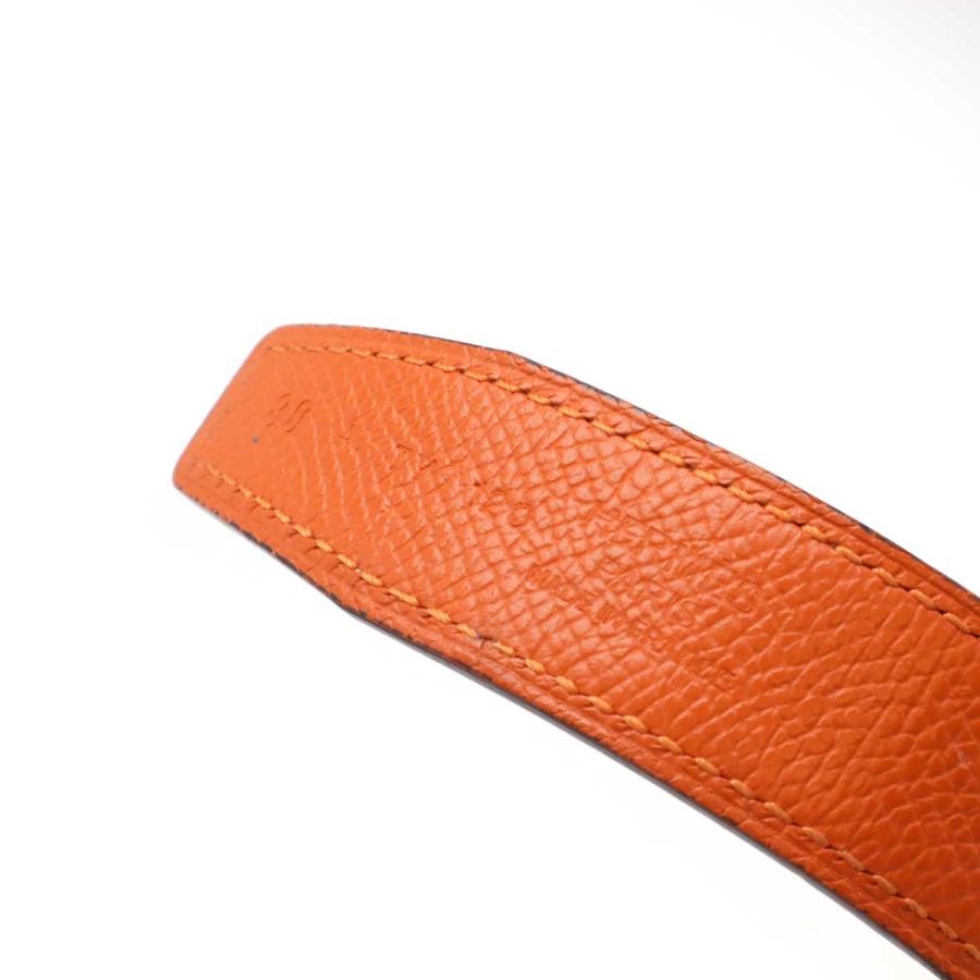 HERMES エルメス アイリーン Hベルト リバーシブル ヴォーエプソン ヴォースイフト レザー オレンジ アイボリー #80 シルバー金具 A刻印 | HERMES | 07