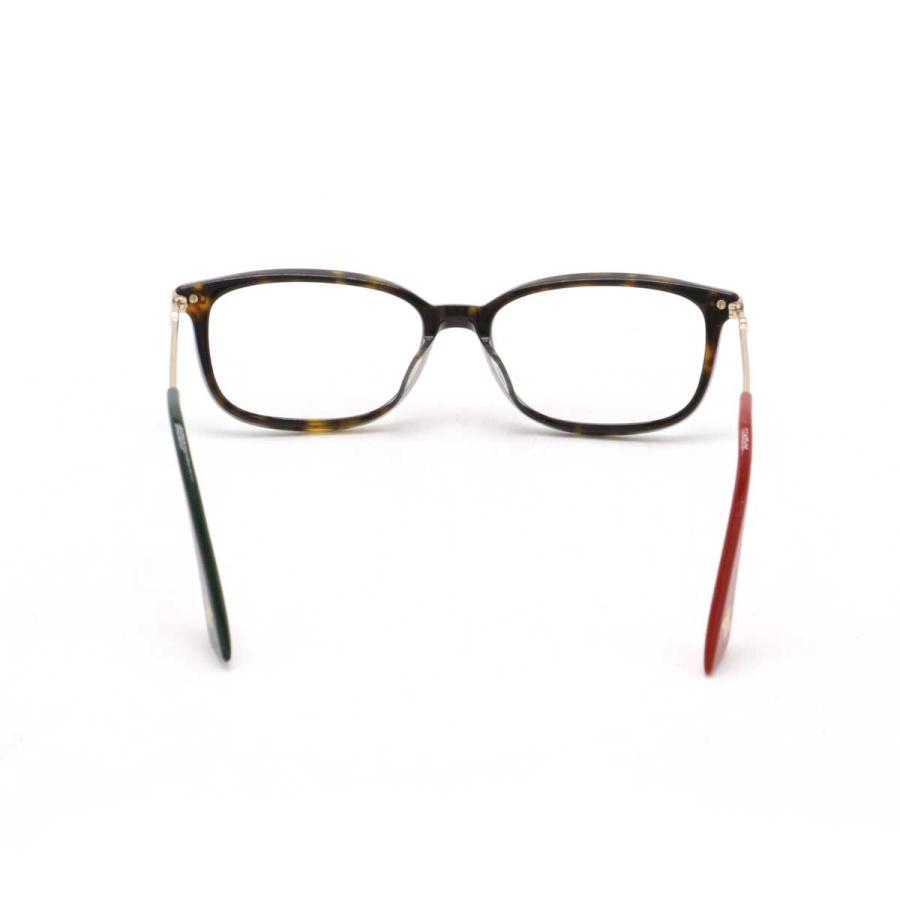 GUCCI グッチ 眼鏡 めがね メガネフレーム 度入り スクエア型 クリア ブラウン系マーブル レッド グリーン ゴールド金具 53□16 145 GG0112OA | GUCCI | 02