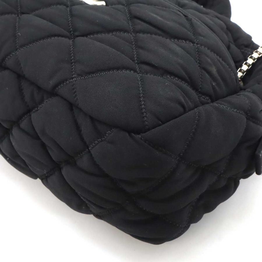 CHANEL シャネル バブルキルト チェーンショルダー ショルダーバッグ セミショルダー コットンジャージー ブラック 黒 シルバー金具 | CHANEL | 02