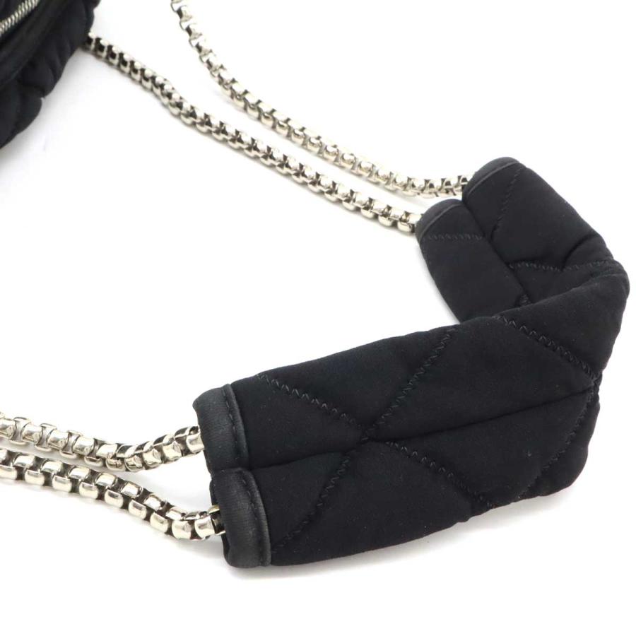 CHANEL シャネル バブルキルト チェーンショルダー ショルダーバッグ セミショルダー コットンジャージー ブラック 黒 シルバー金具 | CHANEL | 05