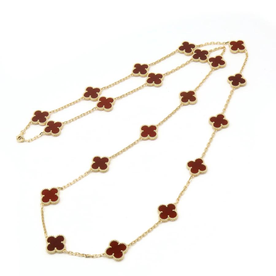 Van Cleef & Arpels ヴァン クリーフ & アーペル VCA ヴィンテージ アルハンブラ  カーネリアン 20モチーフ　ロングネックレス VCARD39800 | Van Cleef ＆ Arpels | 02