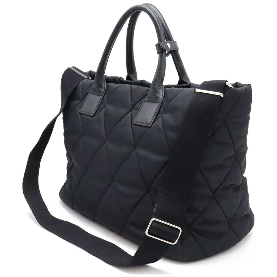 PRADA プラダトートバッグキルティングナイロンレザーブラック黒