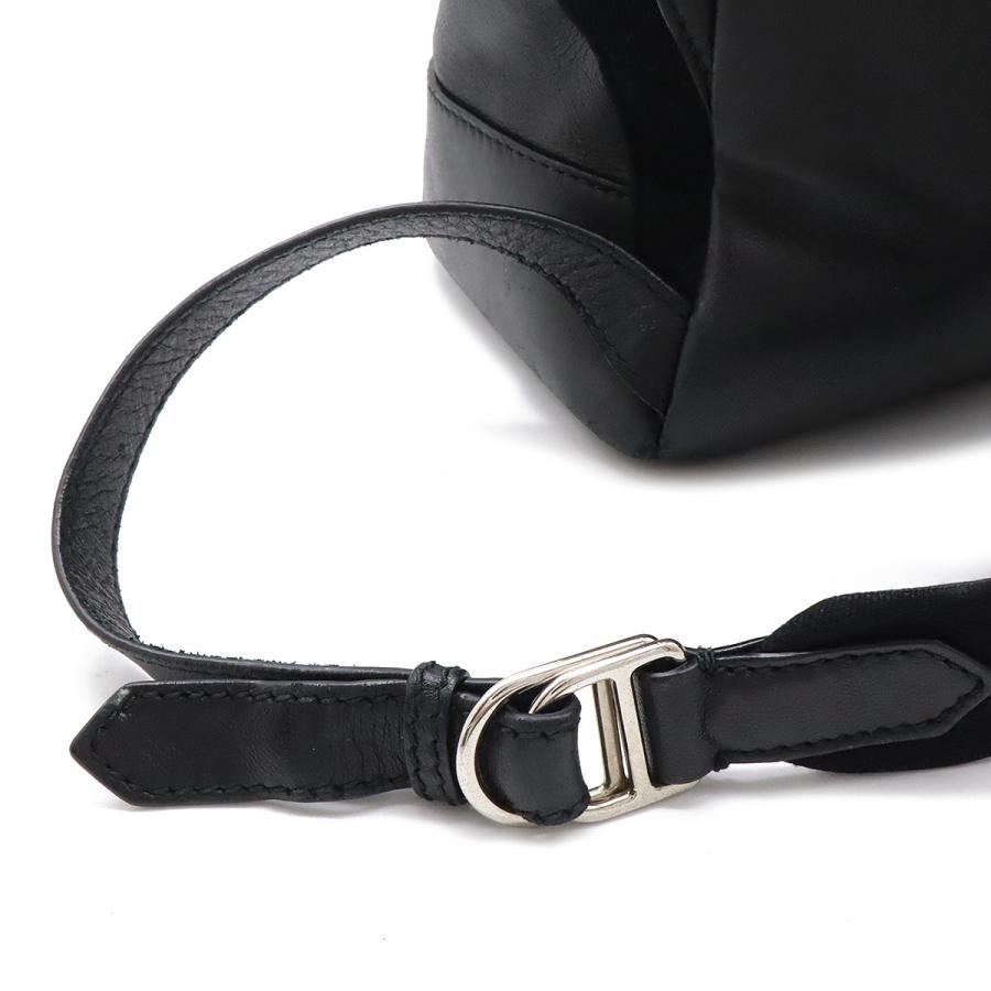 BALENCIAGA レザーリュックバックパック　パンチングロゴ　ブラック BALENCIAGA バレンシアガ ロゴ パンチング バックパック