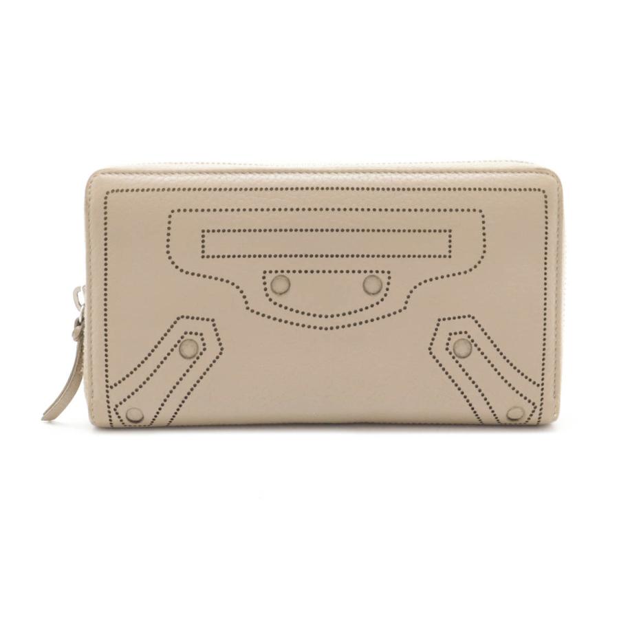 BALENCIAGA バレンシアガ クラシック コンチネンタル ジップアラウンド パンチング ラウンドファスナー 長財布 レザー グレージュ 443521 | BALENCIAGA