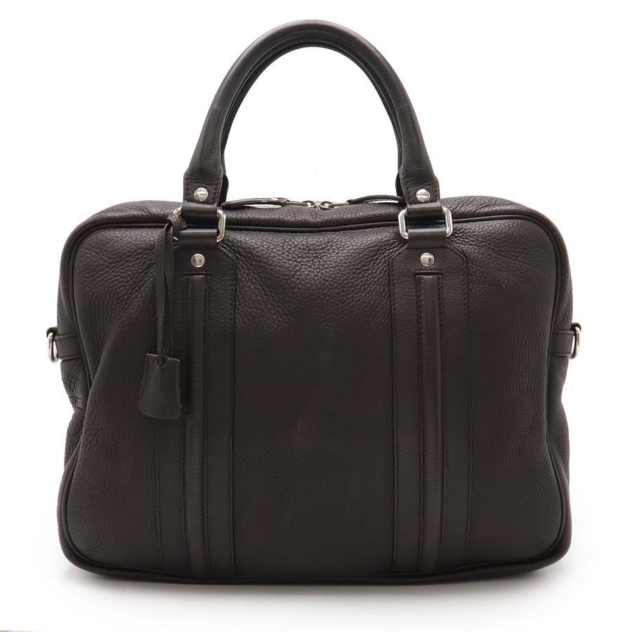 GUCCI グッチ ビジネスバッグ 書類カバン ブリーフケース レザー ダークブラウン 茶 シルバー金具 231850 | GUCCI