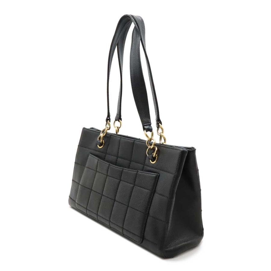 CHANEL シャネル チョコバー ココマーク チェーントート トートバッグ ショルダーバッグ キャビアスキン レザー ブラック 黒 | CHANEL | 01