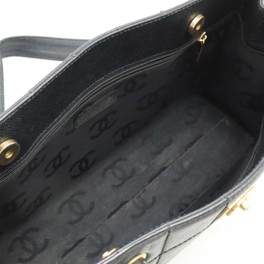 CHANEL シャネル チョコバー ココマーク チェーントート トートバッグ ショルダーバッグ キャビアスキン レザー ブラック 黒 | CHANEL | 05