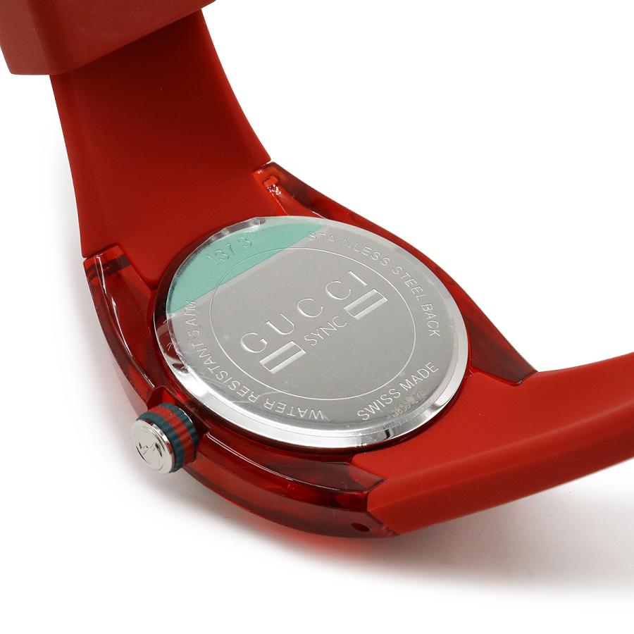GUCCI グッチ シンク レッド文字盤 SS ラバー インター