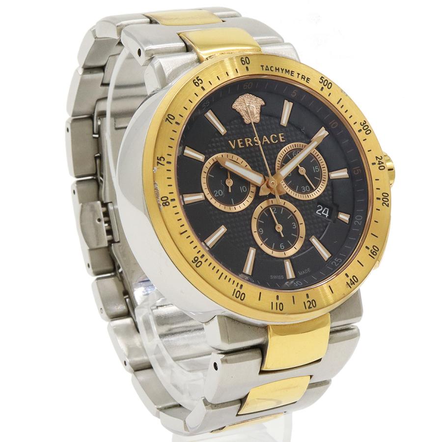 VERSACE ヴェルサーチ ミスティックスポーツ クロノグラフ デイト ブラック文字盤 SS GP メンズ QZ クォーツ 腕時計 VFG-100014 | VERSACE | 02