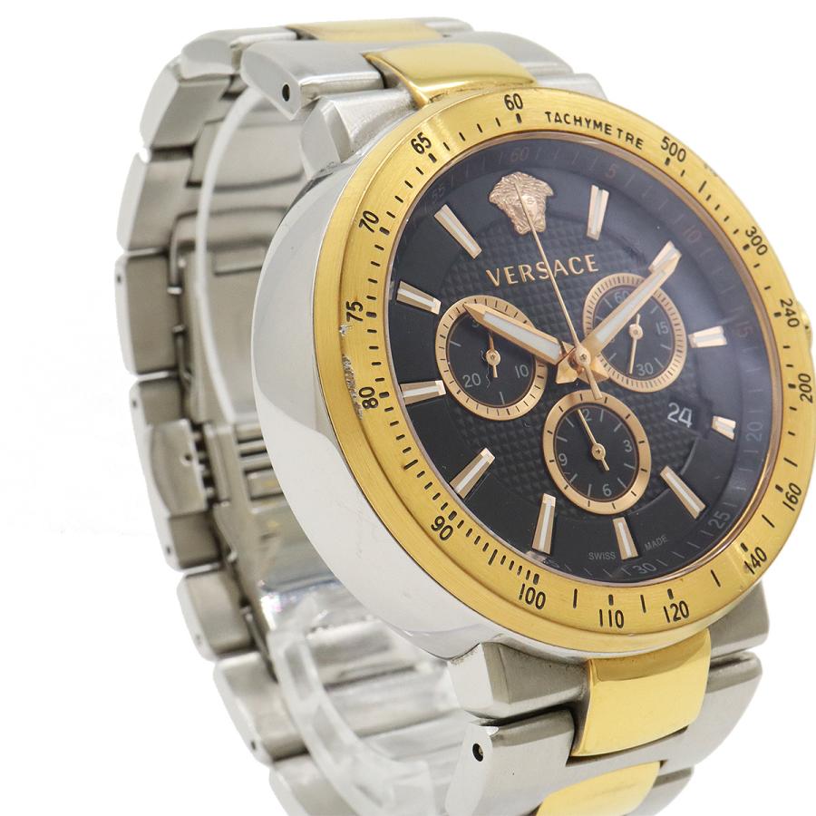 VERSACE ヴェルサーチ ミスティックスポーツ クロノグラフ デイト ブラック文字盤 SS GP メンズ QZ クォーツ 腕時計 VFG-100014 | VERSACE | 04