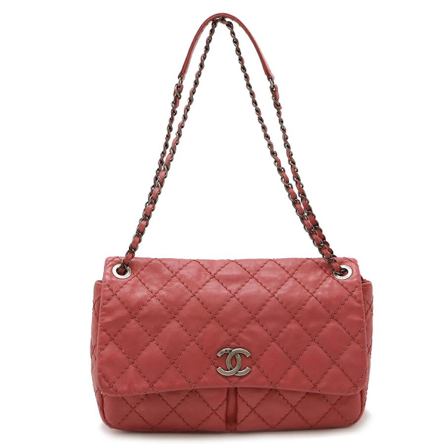 CHANEL ワイルドステッチ チェーン ショルダーバッグ ココマーク レザー