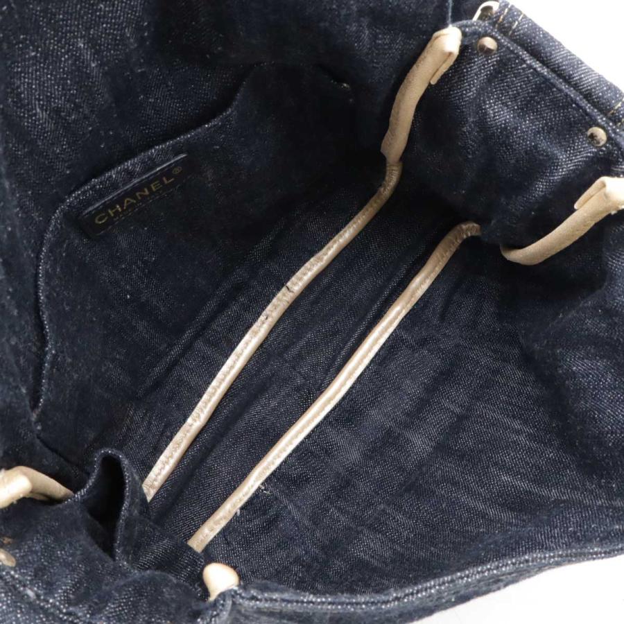 CHANEL シャネル スパークリングデニム ココマーク ショルダーバッグ メッセンジャーバッグ インディゴブルー ゴールド金具 A31987 CHANEL（シャネル） スパークリングデニム ココマーク ショルダー