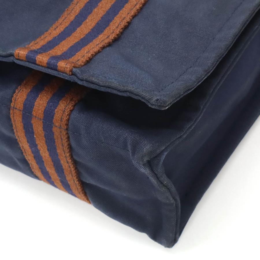 HERMES エルメス フールトゥ バサスMM ショルダーバッグ メッセンジャーバッグ 斜め掛け キャンバス ネイビー 紺 ブラウン シルバー金具 | HERMES | 02