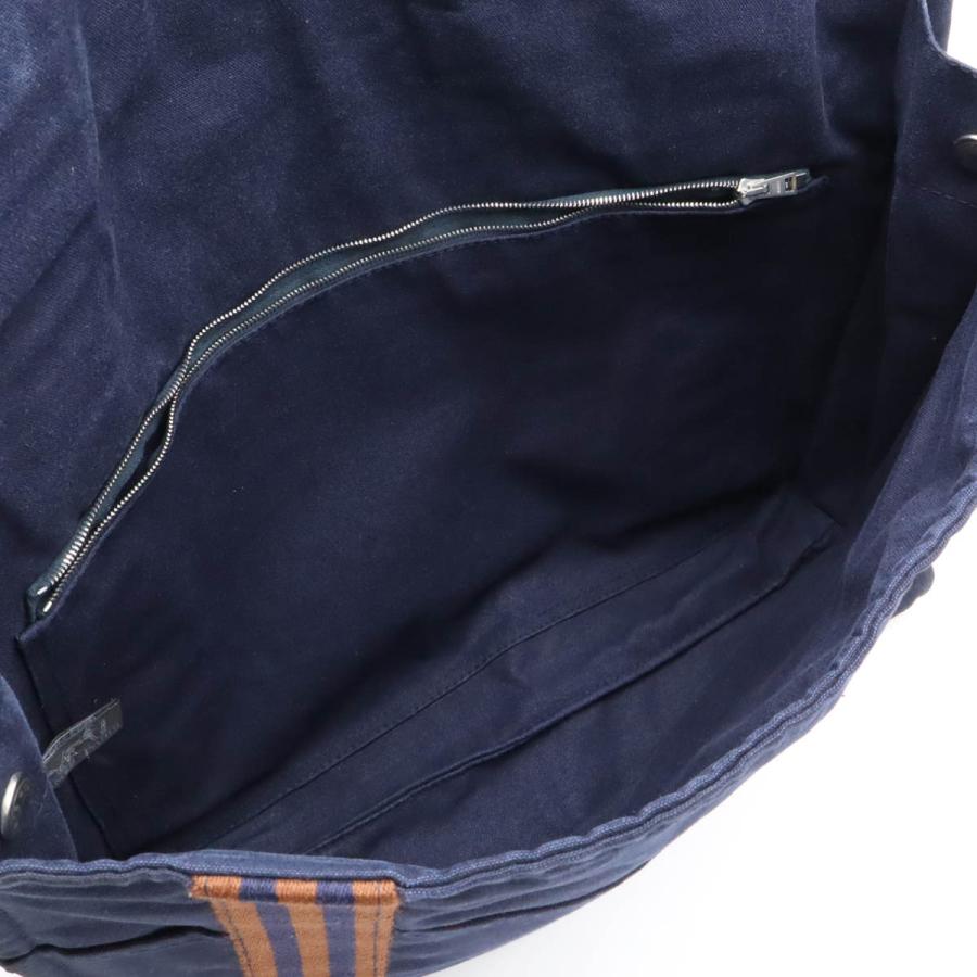HERMES エルメス フールトゥ バサスMM ショルダーバッグ メッセンジャーバッグ 斜め掛け キャンバス ネイビー 紺 ブラウン シルバー金具 | HERMES | 05