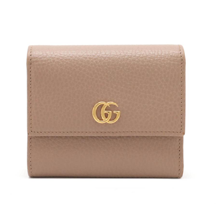 GUCCI グッチ GGマーモント 3つ折り財布 三つ折財布 レザー ピンクベージュ ゴールド金具 546584 | GUCCI
