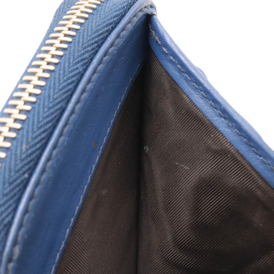 GUCCI グッチ マイクログッチシマ コンパクトウォレット ラウンドファスナー 2つ折り財布 二つ折り レザー ブルー 青 アウトレット品 449395 | GUCCI | 05