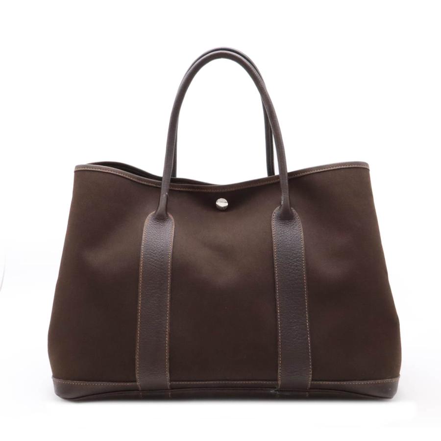 エルメス HERMES ガーデンパーティー PM ブラウンキャンバス