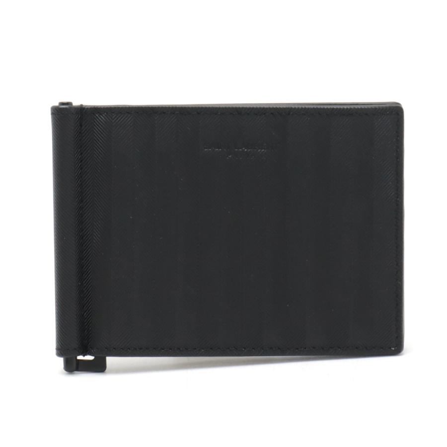 SAINT LAURENT PARIS サン ローラン パリ YSL イブサンローラン ストライプ 2つ折札入れ 財布 カードケース マネークリップ PVC ブラック 485630 | 