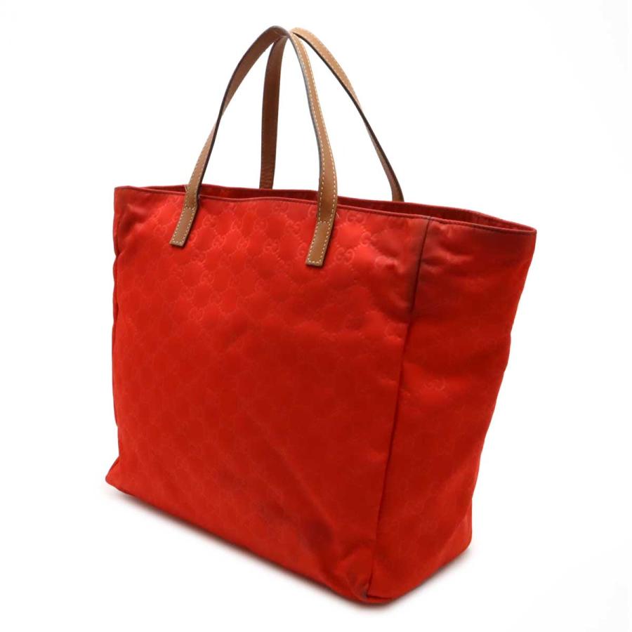 GUCCI グッチ GGナイロン トートバッグ ハンドバッグ レザー レッド 赤 ブラウン 282439 | GUCCI | 01