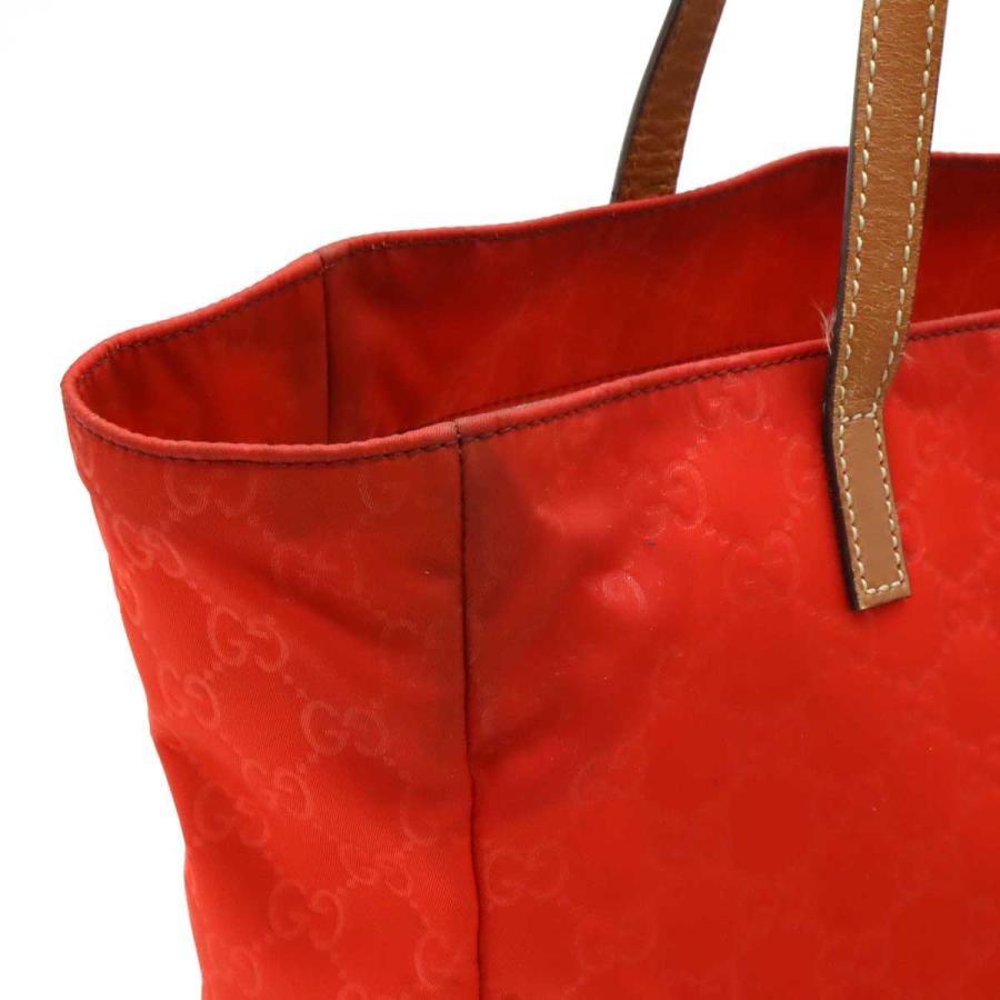 GUCCI グッチ GGナイロン トートバッグ ハンドバッグ レザー レッド 赤 ブラウン 282439 | GUCCI | 06