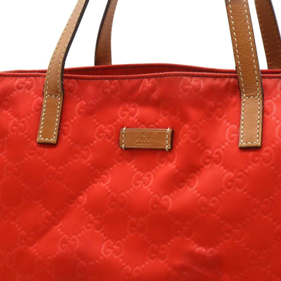 GUCCI グッチ GGナイロン トートバッグ ハンドバッグ レザー レッド 赤 ブラウン 282439 | GUCCI | 08