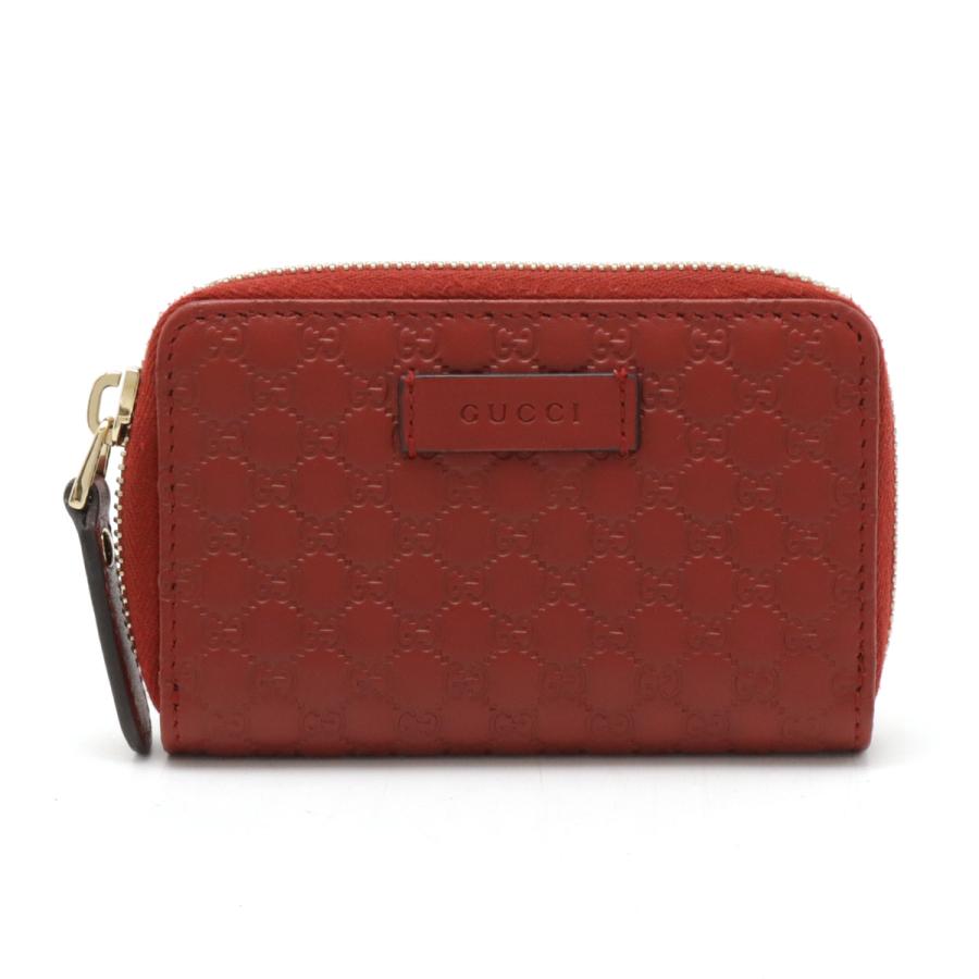 GUCCI グッチ マイクログッチシマ ラウンドファスナー コインケース 小銭入れ コインパース レザー レッド 赤 ゴールド金具 アウトレット品 544249 | GUCCI