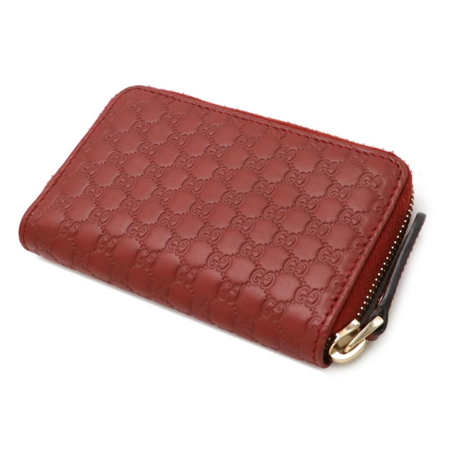 GUCCI グッチ マイクログッチシマ ラウンドファスナー コインケース 小銭入れ コインパース レザー レッド 赤 ゴールド金具 | GUCCI | 01