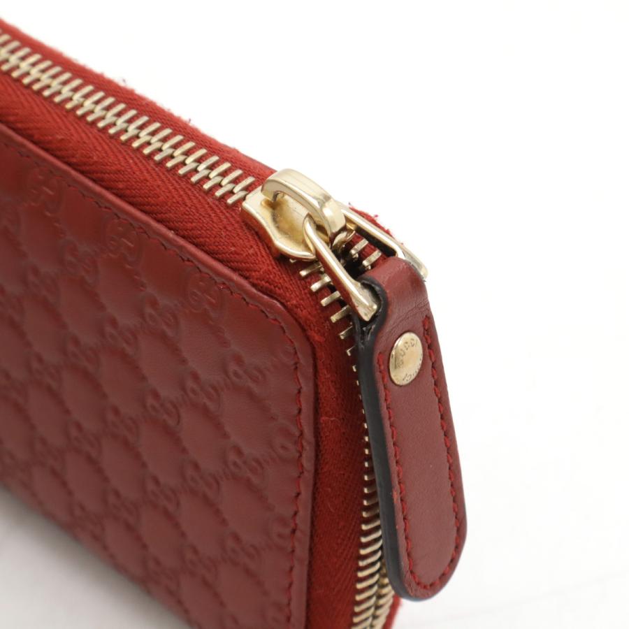 GUCCI グッチ マイクログッチシマ ラウンドファスナー コインケース 小銭入れ コインパース レザー レッド 赤 ゴールド金具 | GUCCI | 03