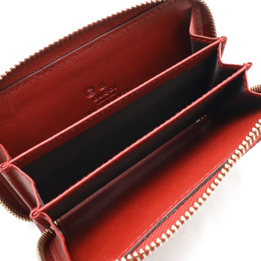 GUCCI グッチ マイクログッチシマ ラウンドファスナー コインケース 小銭入れ コインパース レザー レッド 赤 ゴールド金具 | GUCCI | 04