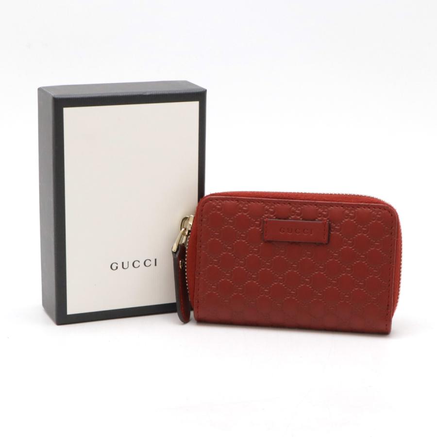 GUCCI グッチ マイクログッチシマ ラウンドファスナー コインケース 小銭入れ コインパース レザー レッド 赤 ゴールド金具 | GUCCI | 06