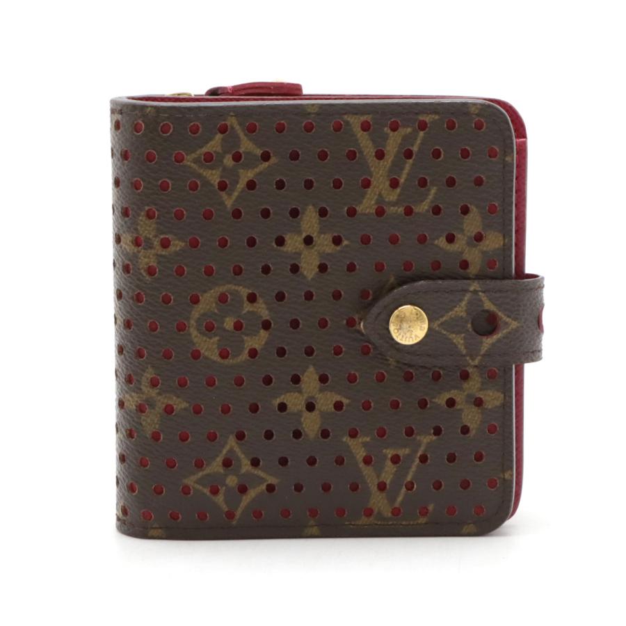 LOUIS VUITTON ルイ ヴィトン モノグラムペルフォ コンパクトジップ 2つ折財布 二つ折り財布 パンチング フューシャ ピンクパープル | LOUIS VUITTON