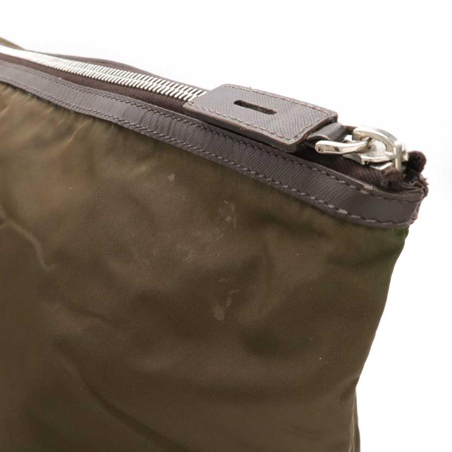 PRADA プラダ トライアングルロゴ ボストンバッグ トラベルバッグ 旅行カバン ナイロン レザー カーキ ダークブラウン V49Z | PRADA | 04