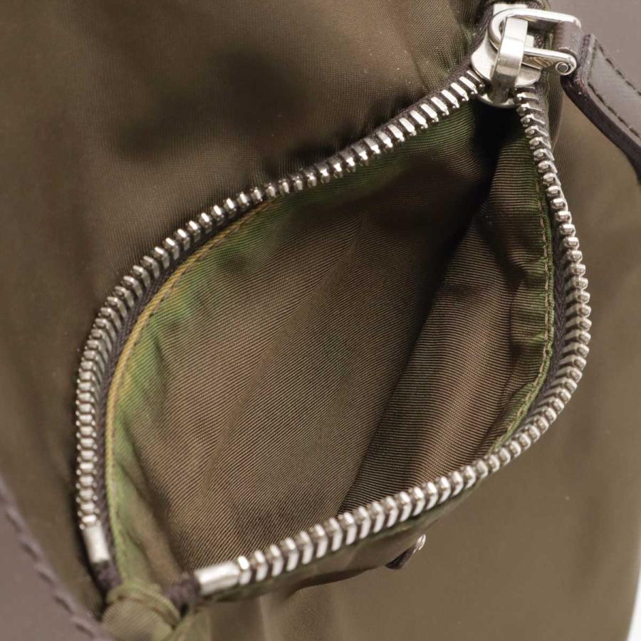 PRADA プラダ トライアングルロゴ ボストンバッグ トラベルバッグ 旅行カバン ナイロン レザー カーキ ダークブラウン V49Z | PRADA | 08