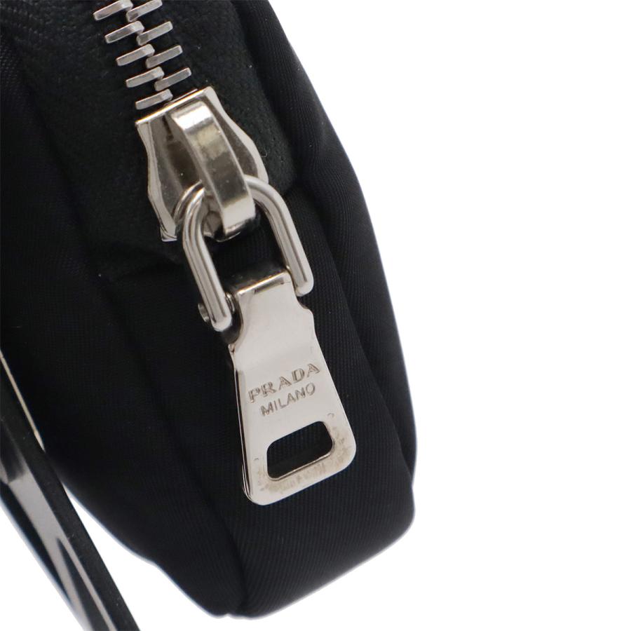 PRADA プラダ スマートフォンケース スマホケース ホルダー ポーチ付き ラバー ナイロン NERO ブラック シルバー金具 国内ブティック購入品 1ZT001 | PRADA | 03