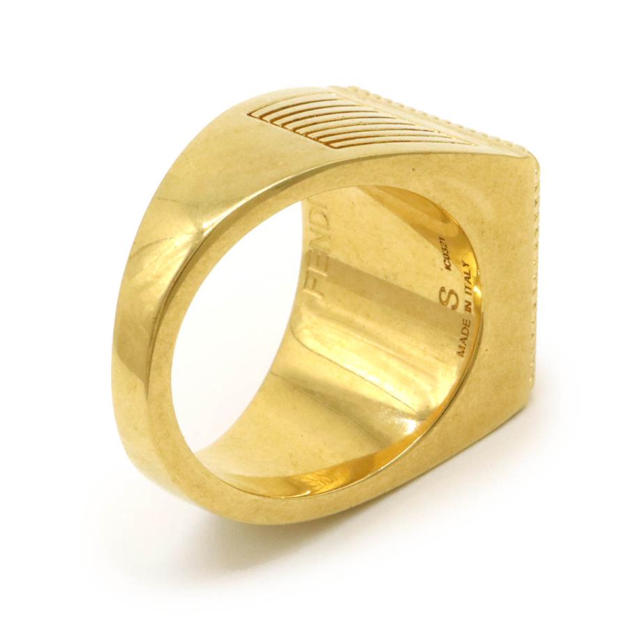 FENDI フェンディ FFロゴ ギロッシュリング ワイドリング 指輪 GP #S Sサイズ 日本サイズ約18号 | FENDI | 02