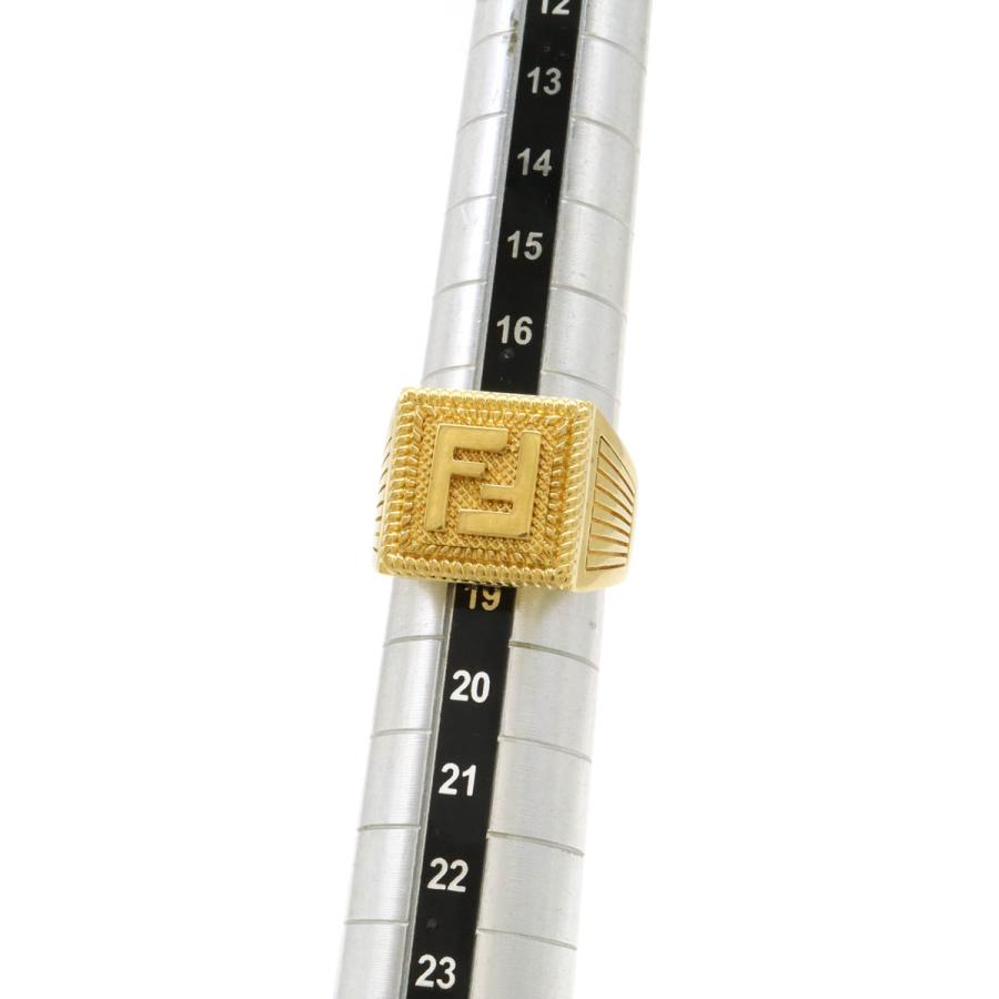 FENDI フェンディ FFロゴ ギロッシュリング ワイドリング 指輪 GP #S Sサイズ 日本サイズ約18号 | FENDI | 04
