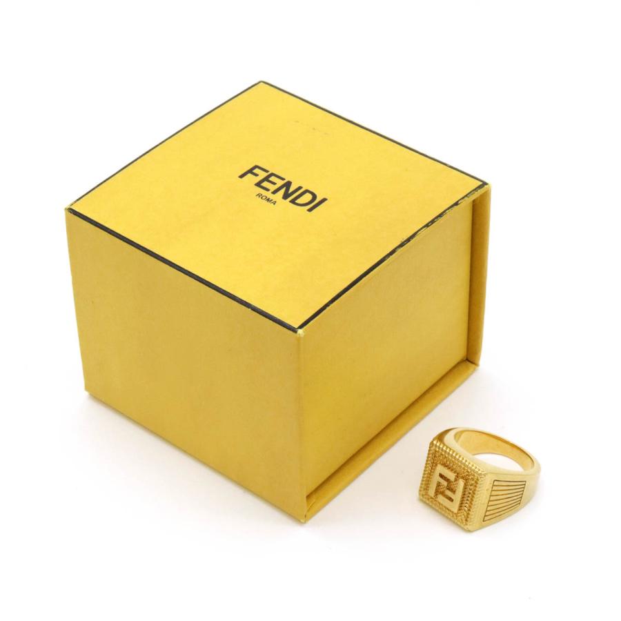 FENDI フェンディ FFロゴ ギロッシュリング ワイドリング 指輪 GP #S Sサイズ 日本サイズ約18号 | FENDI | 06