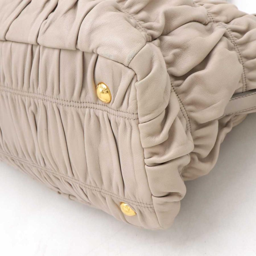 PRADA プラダ ゴーフル ギャザー トートバッグ ハンドバッグ 2WAY ショルダーバッグ 斜め掛け レザー ペールピンク ゴールド金具 BN1336 | PRADA | 02